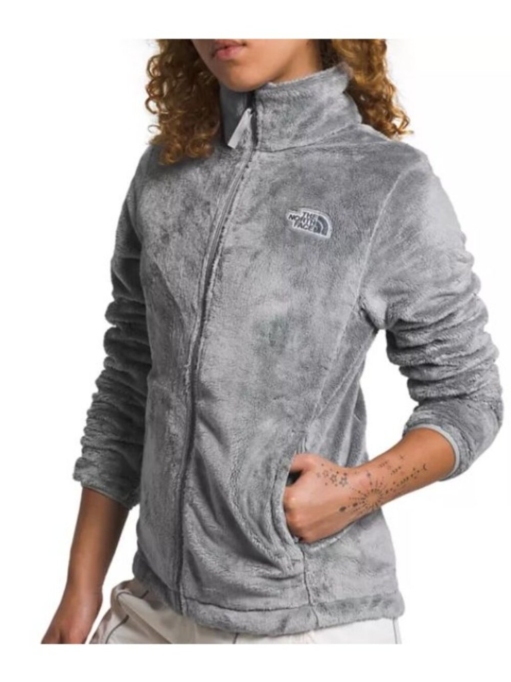 North Face Osito Women's Size Large Meld Grey Fleece Full Zip Pockets